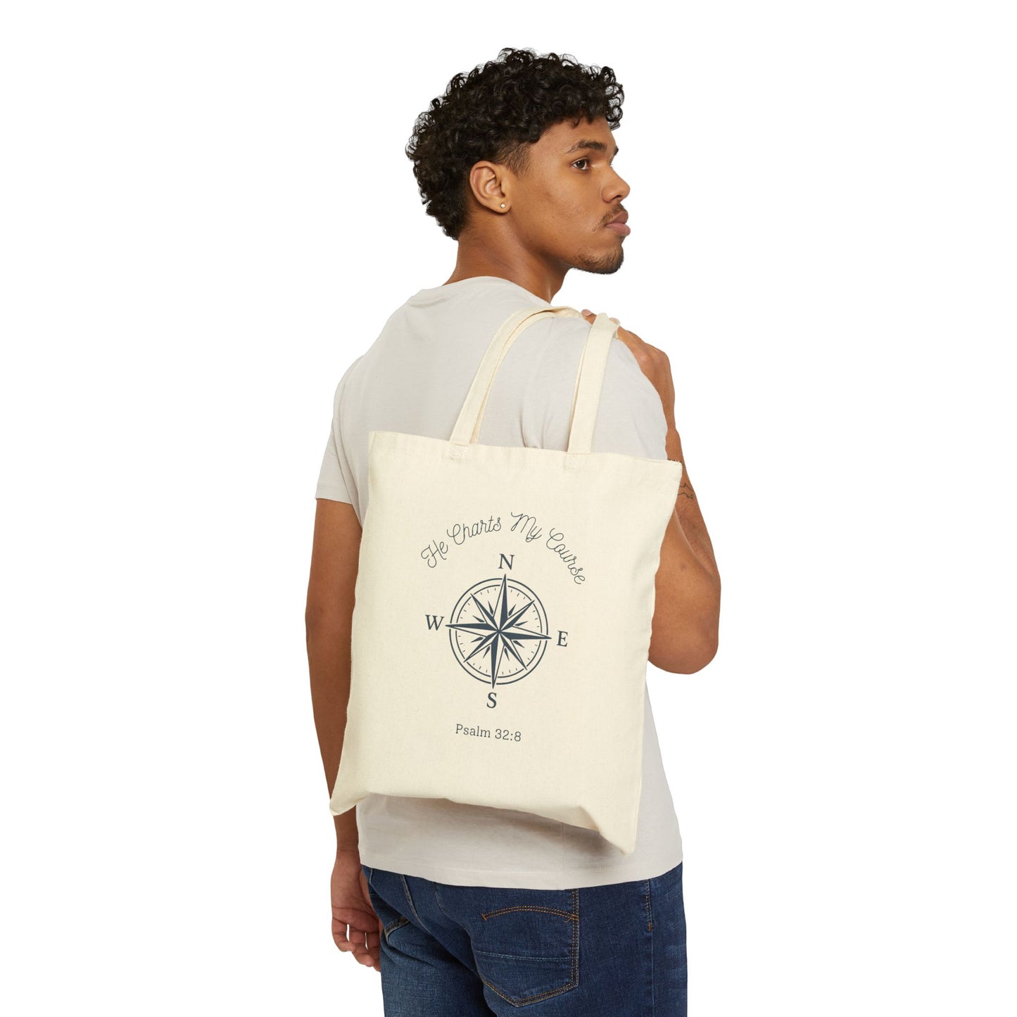 He Charts My Course Cotton Canvas Tote Bag