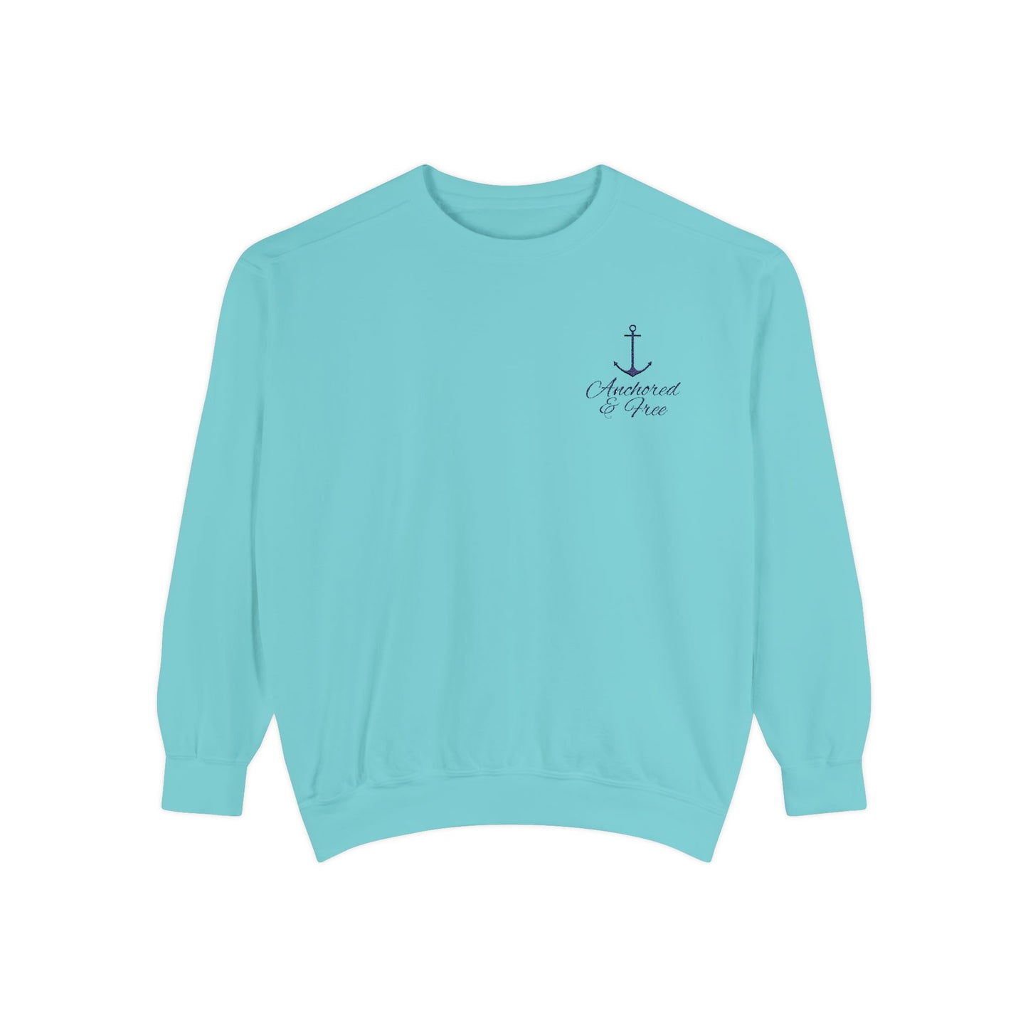 Anchored & Free Embroidered Garment-Dyed Sweatshirt