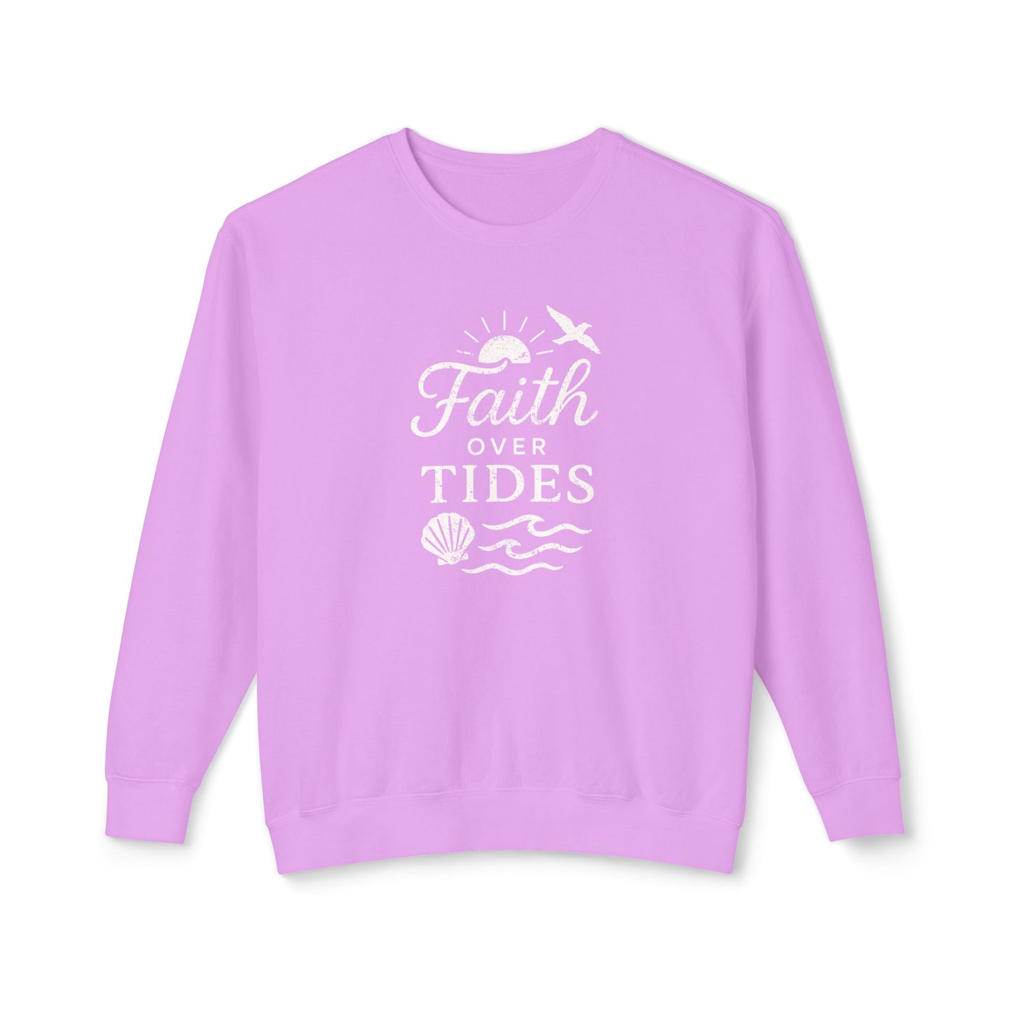Faith Over Tides Unisex Lightweight Sweatshirt