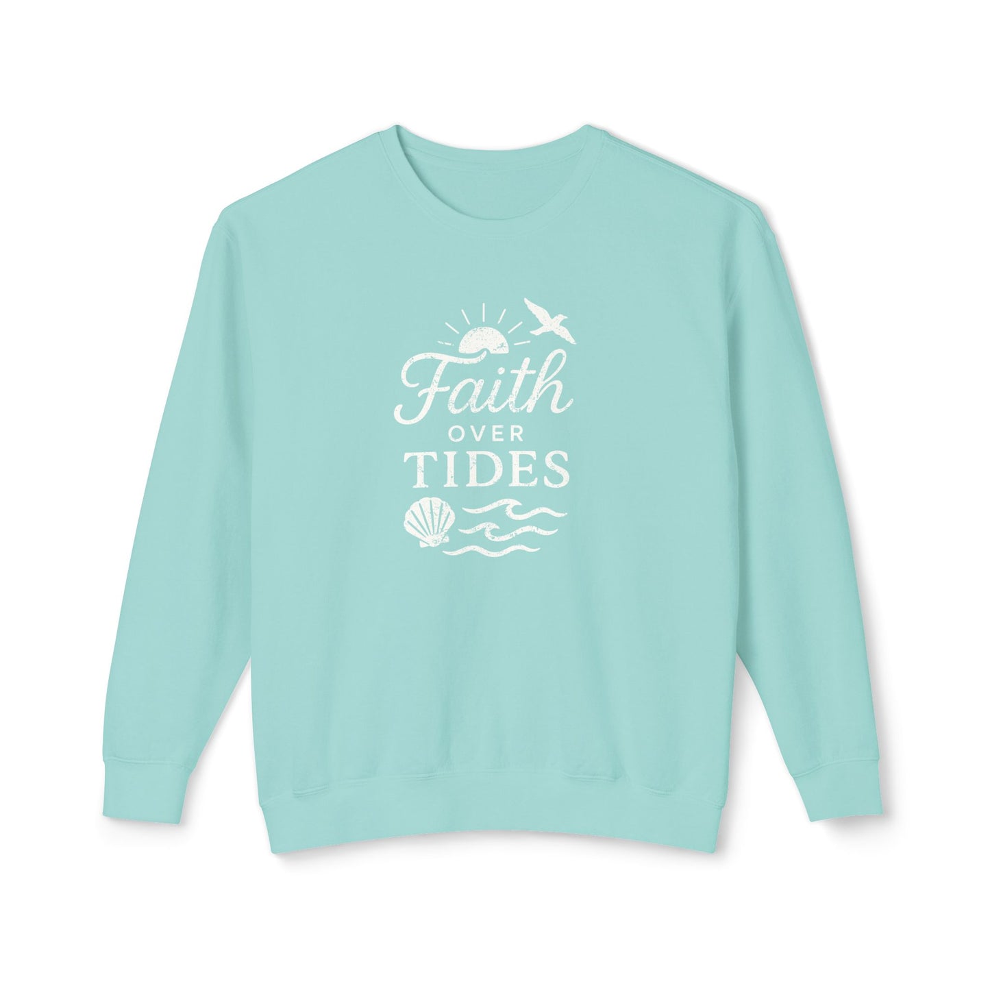 Faith Over Tides Unisex Lightweight Sweatshirt