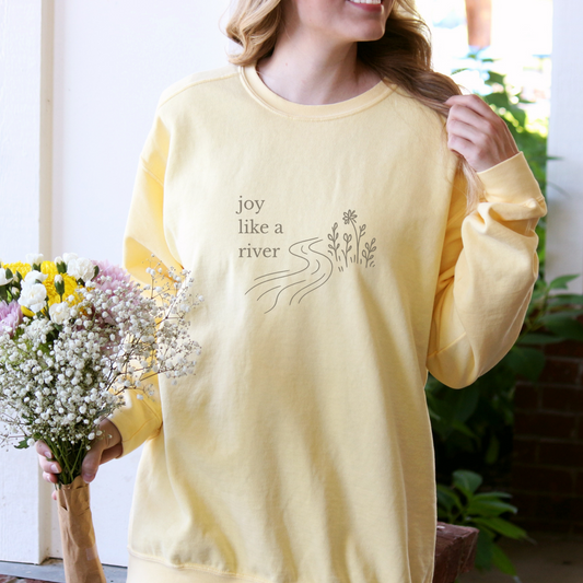 Joy Like a River Unisex Garment-Dyed Sweatshirt