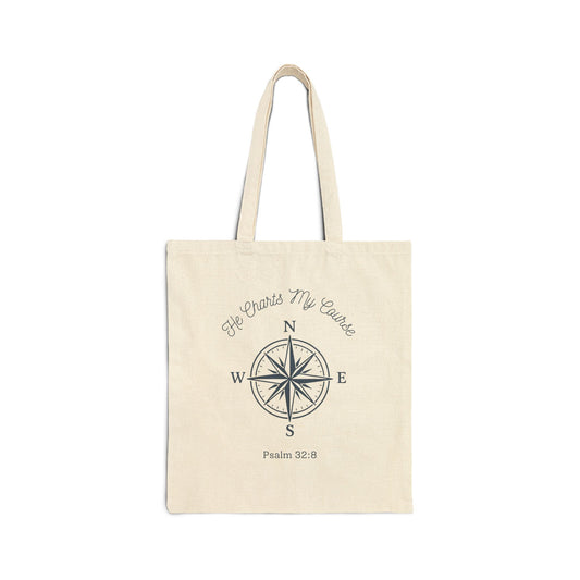 He Charts My Course Cotton Canvas Tote Bag